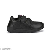 Casual synthetic leather school shoes in PVC, Velcro fastening for kids aged 4-12, ideal for running